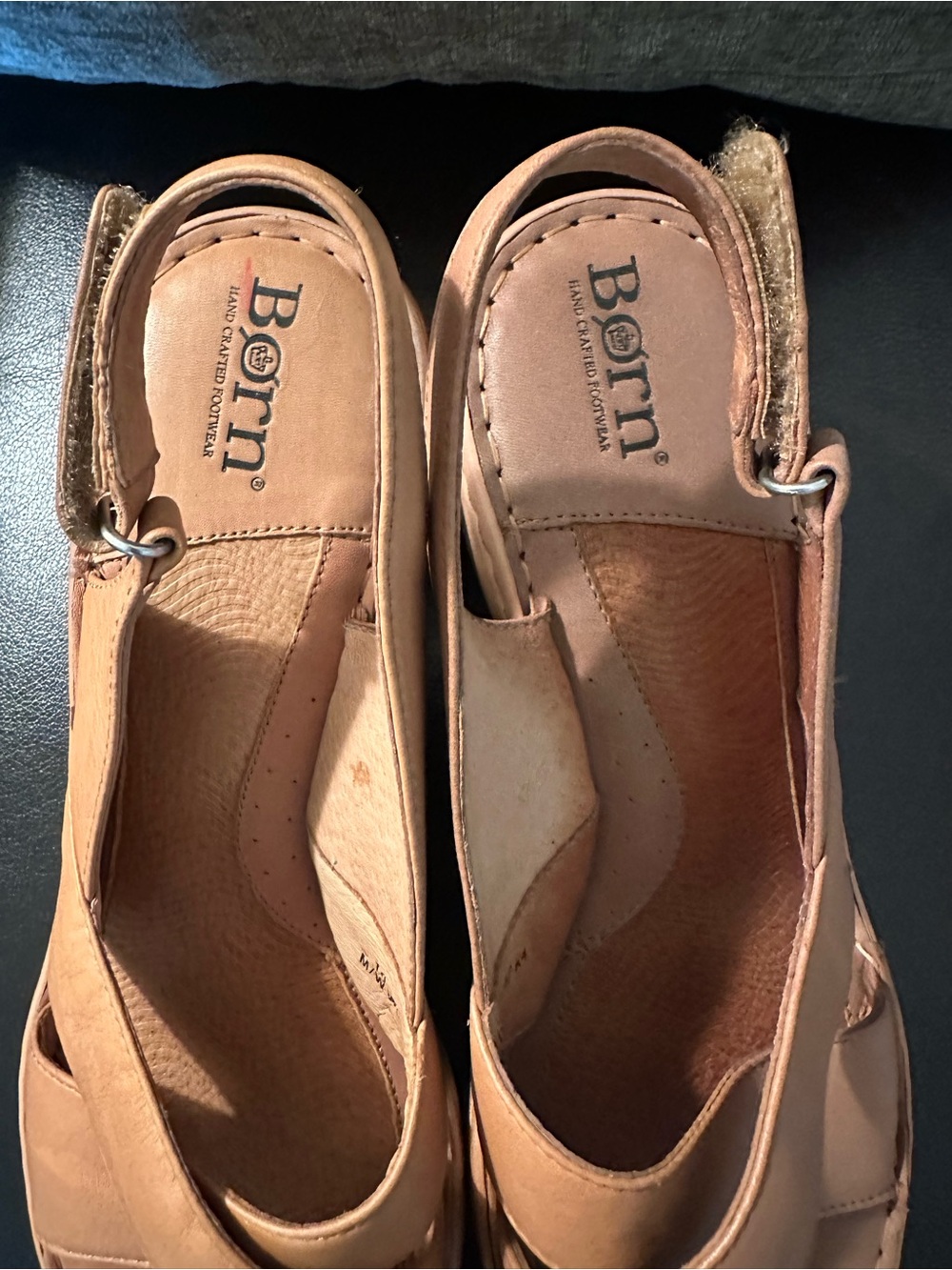 Born Women’s Tan Leather Crisscross Slingback Sandals 42 size 10 - Picture 2 of 11